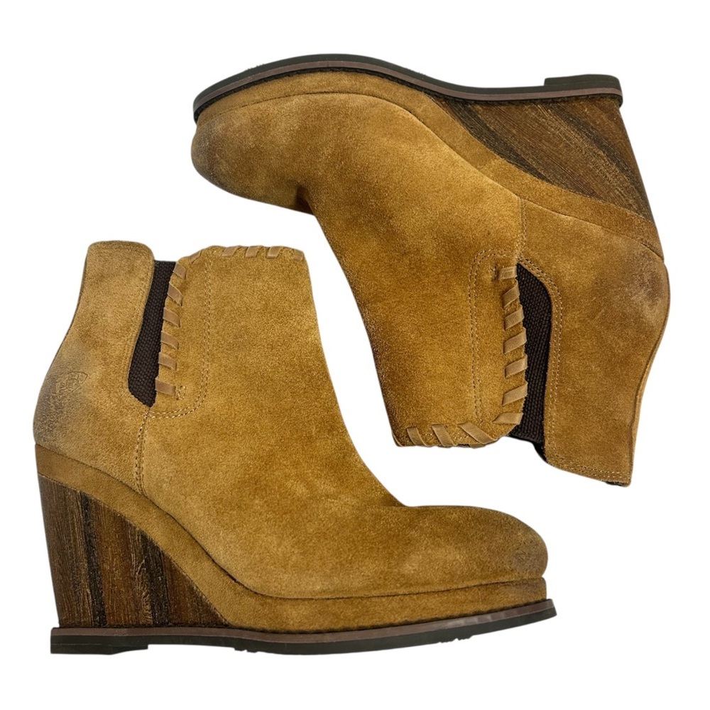 Ariat Women's Belle Stretchfit Wedge Bootie Western Boot Tan Suede Size 7 NEW - Picture 2 of 12